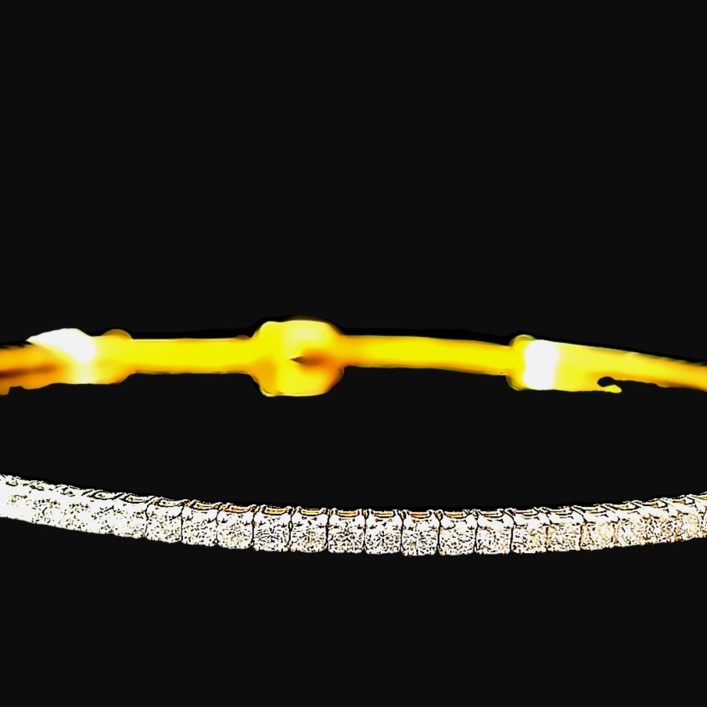 Radiant Line 14K (or 18k upon request) Yellow Gold Diamond Choker